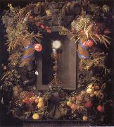 Jan Davidsz. de Heem Chalice and the host,surounded by garlands of fruit oil painting artist